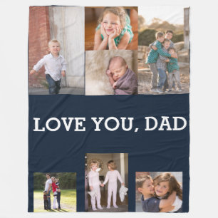 Liebst du Papa Sieben-Foto-Tribut-Collage Fleecedecke