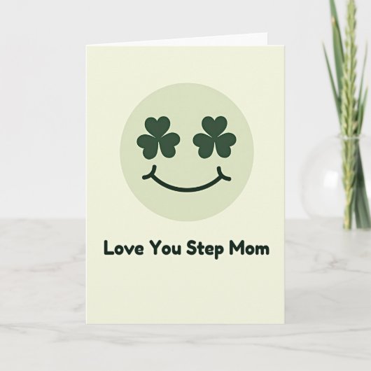 Liebst du Stiefmutter Shamrock Karte (Vorderseite)