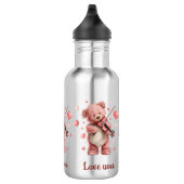 Liebst du Teddy mit Violine Edelstahlflasche (Rechts)