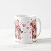 Liebst du Teddy mit Violine Kaffeetasse (VorderseiteRechts)