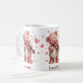 Liebst du Teddy mit Violine Kaffeetasse (Vorderseite Links)