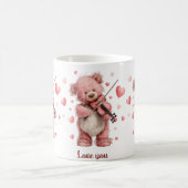 Liebst du Teddy mit Violine Kaffeetasse (Mittel)