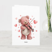 Liebst Du Teddy mit Violine Karte (Rückseite)