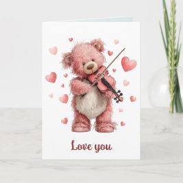 Liebst Du Teddy mit Violine Karte