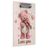 Liebst Du Teddy mit Violine Klemmbrett (Rechts)