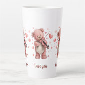 Liebst du Teddy mit Violine Milchtasse (Vorderseite)