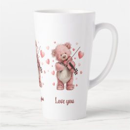 Liebst du Teddy mit Violine Milchtasse
