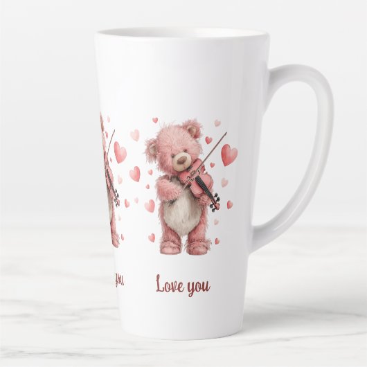 Liebst du Teddy mit Violine Milchtasse (Rechts)