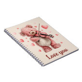 Liebst Du Teddy mit Violine Notizblock (Rechte Seite)