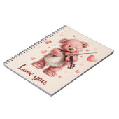 Liebst Du Teddy mit Violine Notizblock (Linke Seite)