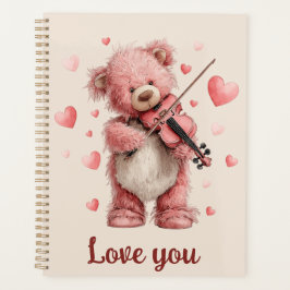 Liebst Du Teddy mit Violine Planer
