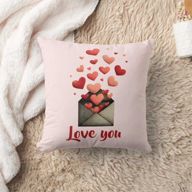 Liebst du Valentinstag-Umschlag-Design Kissen (Decke)