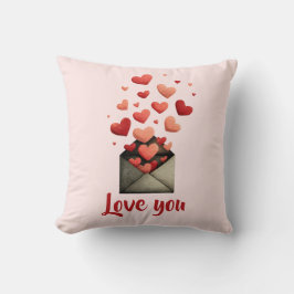 Liebst du Valentinstag-Umschlag-Design Kissen