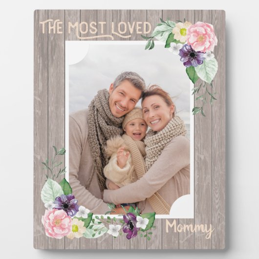 Liebste Mami - rustikales Foto Fotoplatte (Vorderseite)