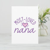 Liebste Nana Dankeskarte (Stehend Vorderseite)