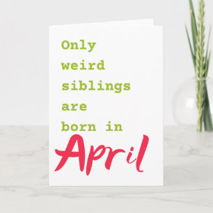 Liebste Schwester April Geburtstagskarte Karte