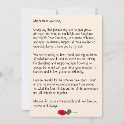 Liebste Valentine Feiertagskarte (Vorderseite)