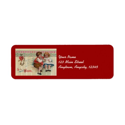 Liebste Valentine Vintag Address Stickers (Vorne)