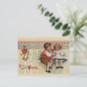 Liebste Valentine Vintag Postkarte (Stehend Vorderseite)