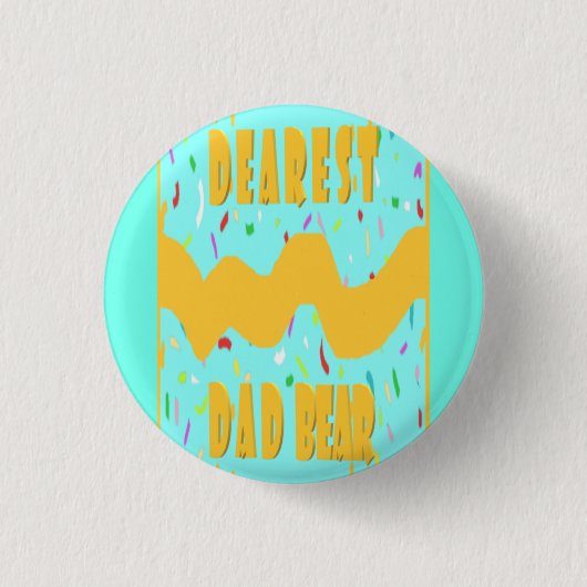 Liebster Vater Bärenspass Design Rot blaue Senffar Button (Vorderseite)