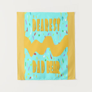 Liebster Vater Bärenspass Design Rot blaue Senffar Wandteppich