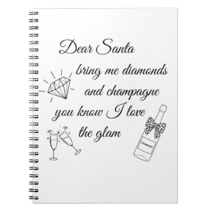 Liebster Weihnachtsmann Champagner & Diamanten Lin Notizblock