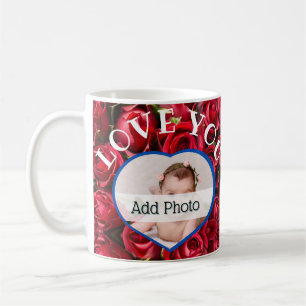 Liebstes Herz Foto Rote Rosen Moderne Schrift Süß Kaffeetasse