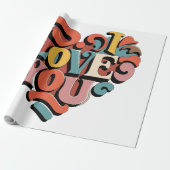 Liebstes Herz Retro-Psychedelia Geschenkpapier (Ungerollt)