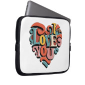Liebstes Herz Retro Psychedelia Laptopschutzhülle (Vorne Rechts)