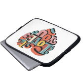 Liebstes Herz Retro Psychedelia Laptopschutzhülle (Vorne Knopf)