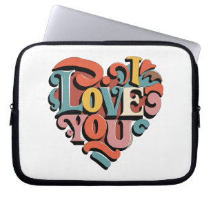 Liebstes Herz Retro Psychedelia Laptopschutzhülle