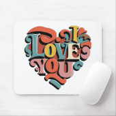 Liebstes Herz Retro Psychedelia Mousepad (Mit Mouse)