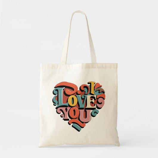 Liebstes Herz Retro Psychedelia Tragetasche (Vorne)