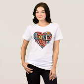 Liebstes Herz Retro-Psychedelia Tri-Blend Shirt (Vorderseite voll)