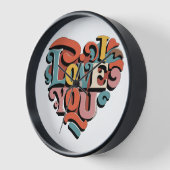 Liebstes Herz Retro Psychedelia Uhr (Winkel)