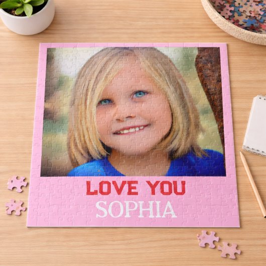 Liebstes Mädchen Benutzerdefiniertes Foto Name Mod Puzzle
