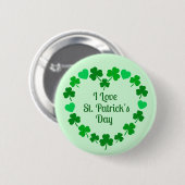 Liebstes St. Patrick's Day Shamrock und Herz Kranz Button (Vorne & Hinten)