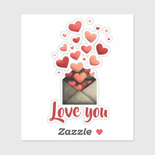 Liebstes-Valentinstag-Umschlag-Design Aufkleber (Blatt)