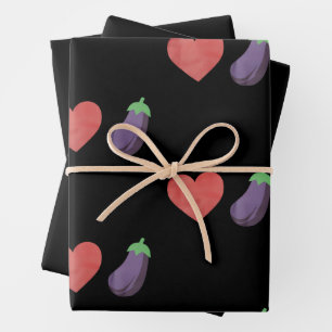 Liebt Aubergine Lustig Schwul LGBTQ Stolz Geschenkpapier Set