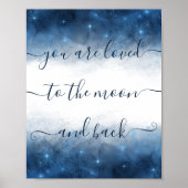 Liebt auf den Mond und die Rückseite Galaxy Overla Poster (Vorne)