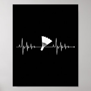 Liebt Badminton Herzschlag Badminton Sport Federba Poster