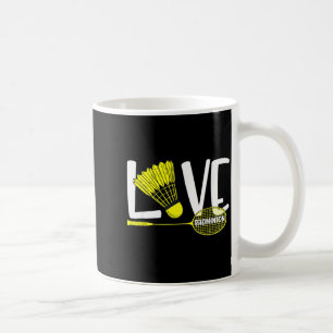 Liebt Badminton Süßer Schläger Und Federball Sport Kaffeetasse
