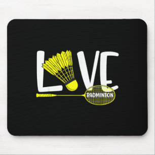 Liebt Badminton Süßer Schläger und Federball Sport Mousepad