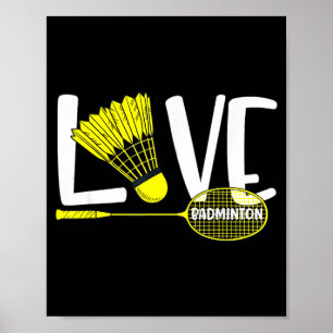 Liebt Badminton Süßes Schläger Und Federball Sport Poster