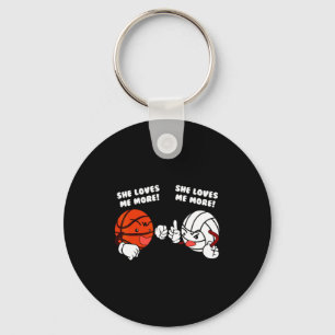 Liebt Basketball-Volleyballspieler-T-Shirt mehr Schlüsselanhänger