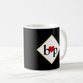 Liebt benutzerdefinierte Monogramm-Farbe Kaffeetasse (VorderseiteRechts)