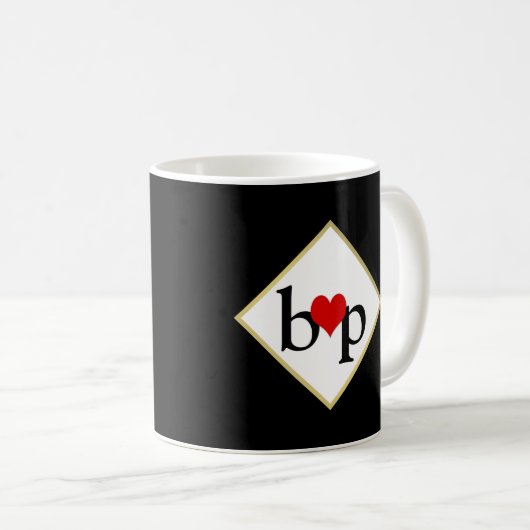 Liebt benutzerdefinierte Monogramm-Farbe Kaffeetasse (VorderseiteRechts)