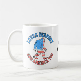 Liebt Bigfoot und Amerika zu sehr Patriotischer Am Kaffeetasse