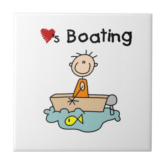 Liebt Bootfahren Fliese (Vorderseite)