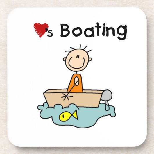 Liebt Bootfahren Getränkeuntersetzer (Vorderseite)